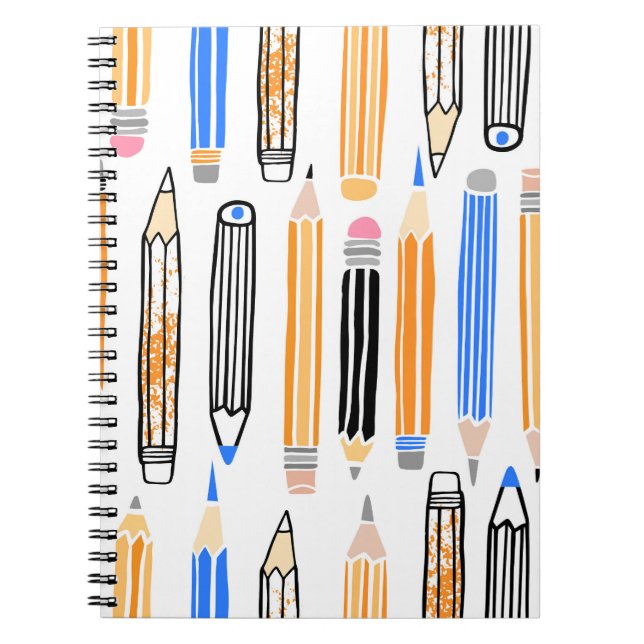 Carnet Illustration au crayon de l'école tirée à la main (Devant)