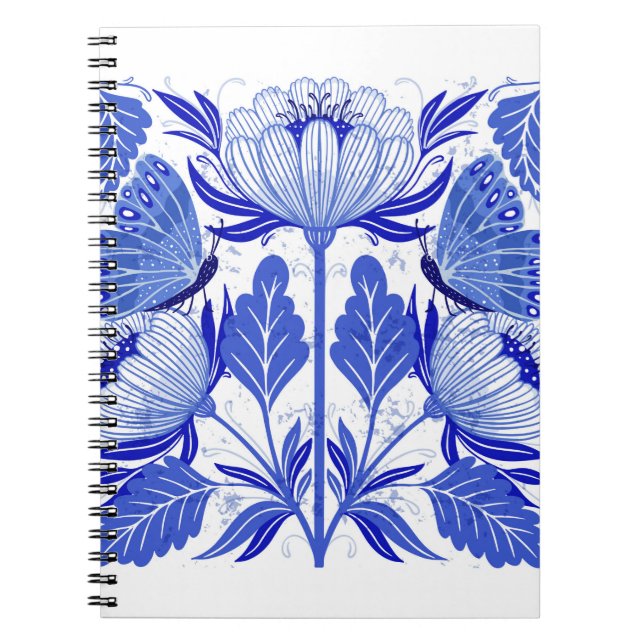 Carnet illustration avec des papillons et des fleurs isol (Devant)