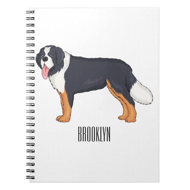 Carnet Illustration bernoise d'un chien de montagne (Devant)