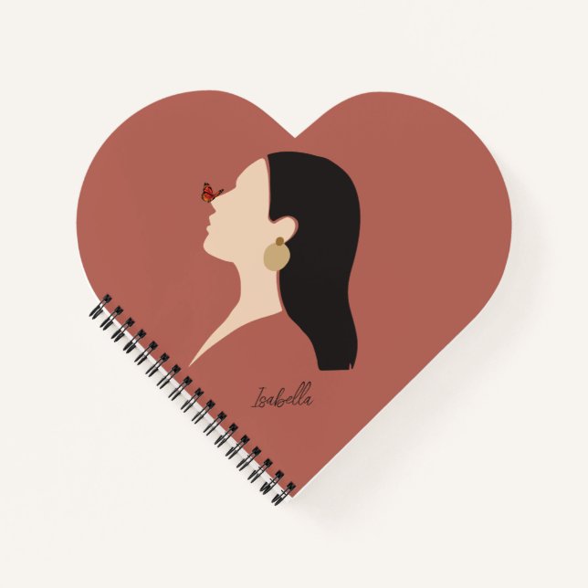 Carnet Illustration Boho Abstrait Art Femme, Tonage Terre (Devant)