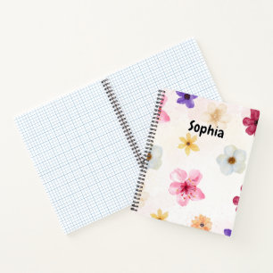 Carnet Illustration botanique mignonne avec une fleur rêv