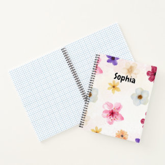 Carnet Illustration botanique mignonne avec une fleur rêv