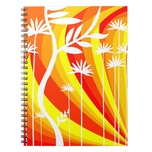 Carnet Illustration botanique orange et blanc (Devant)