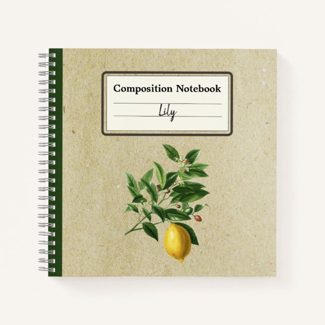 Carnet Illustration Citrus Limonium Comp personnalisée (Devant)