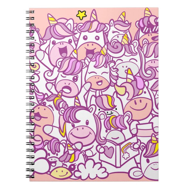Carnet Illustration, Collection de licorne et de poney mi (Devant)