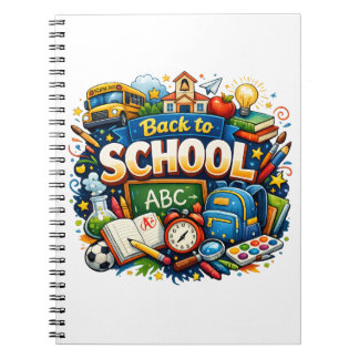 Carnet Illustration colorée de rentrée scolaire