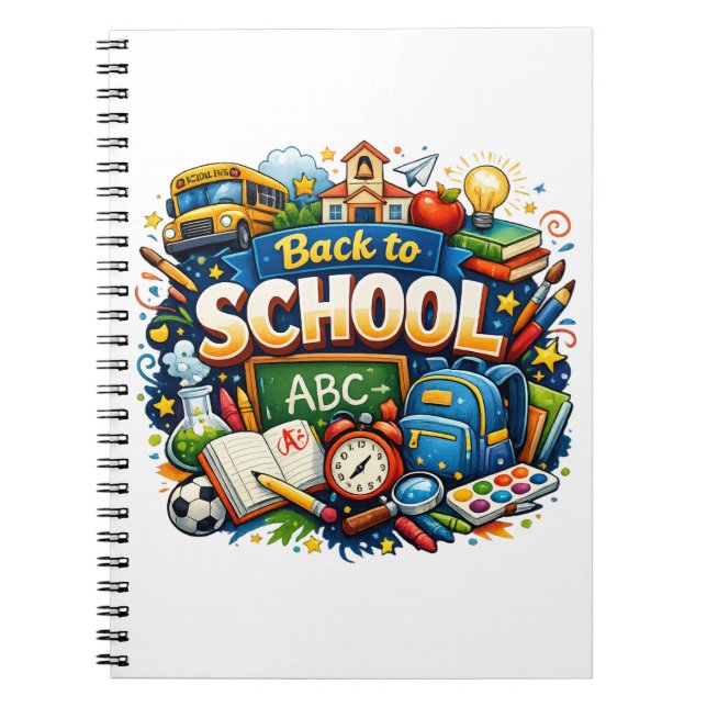 Carnet  Illustration colorée de rentrée scolaire  (Devant)