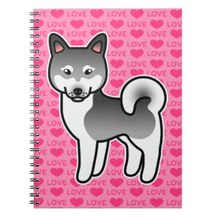 Carnet Illustration d'amour de chien Klee Kai gris d'Alas