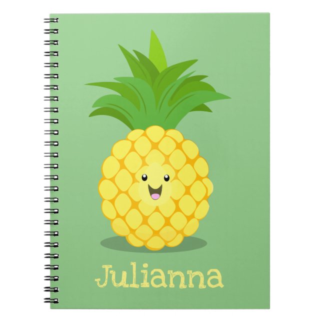 Carnet Illustration d'ananas mignon (Devant)
