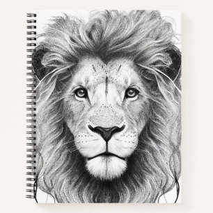 Carnet Illustration d'art de la nature sauvage de Lion