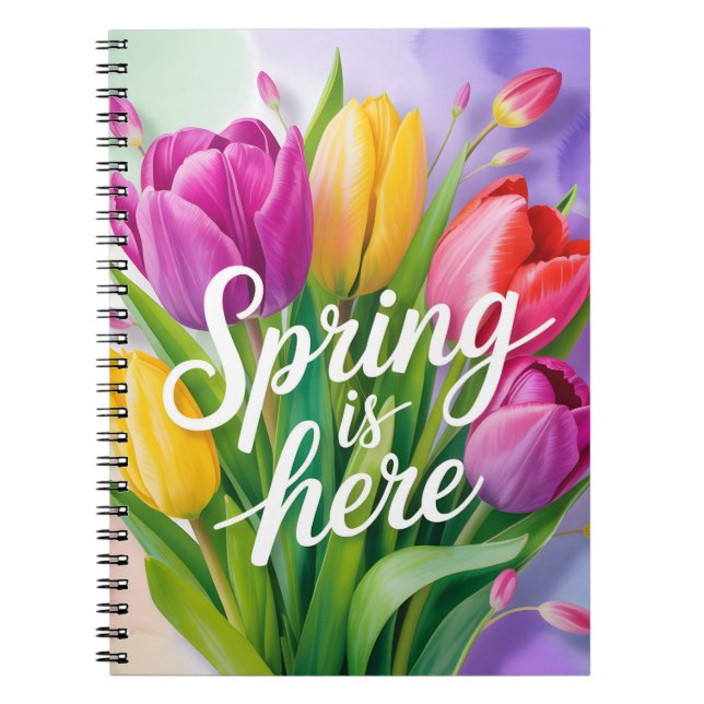 Carnet Illustration de bouquet de tulipes "Le printemps e (Devant)