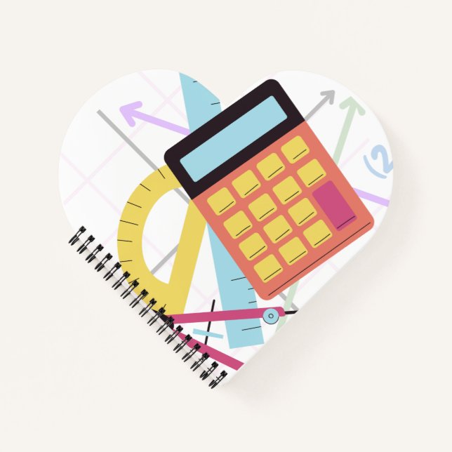 Carnet Illustration de calculatrice et de fournitures sco (Devant)