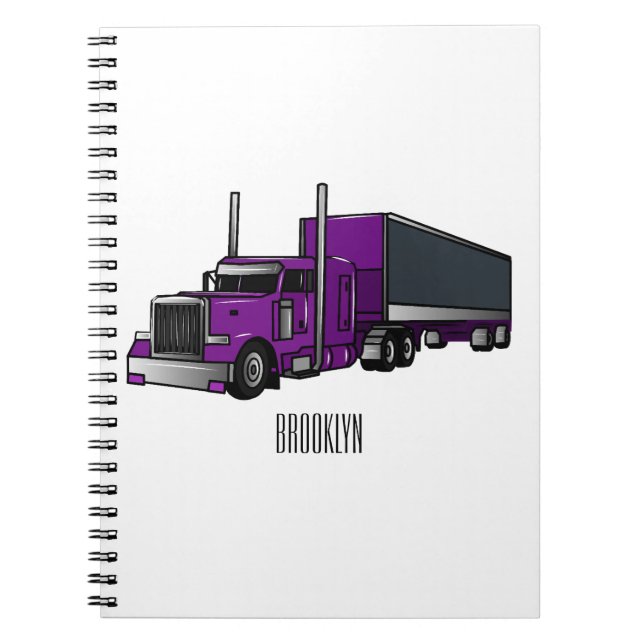 Carnet Illustration de camion semi-remorque de dessin ani (Devant)