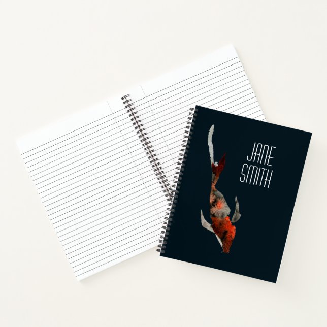 Carnet Illustration de carpe koï à l'aquarelle (Intérieur)