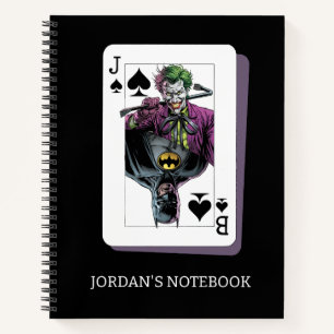 Carnet Illustration de carte à jouer Joker et Batman Piqu