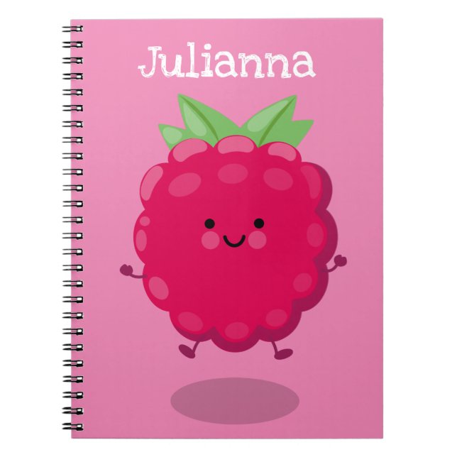 Carnet Illustration de cartoon de framboise heureuse et m (Devant)