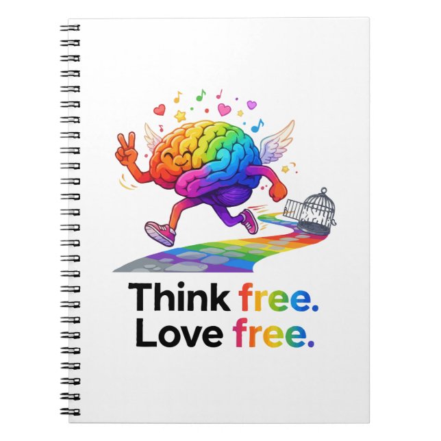 Carnet Illustration de cerveau de liberté mentale arc-en- (Devant)