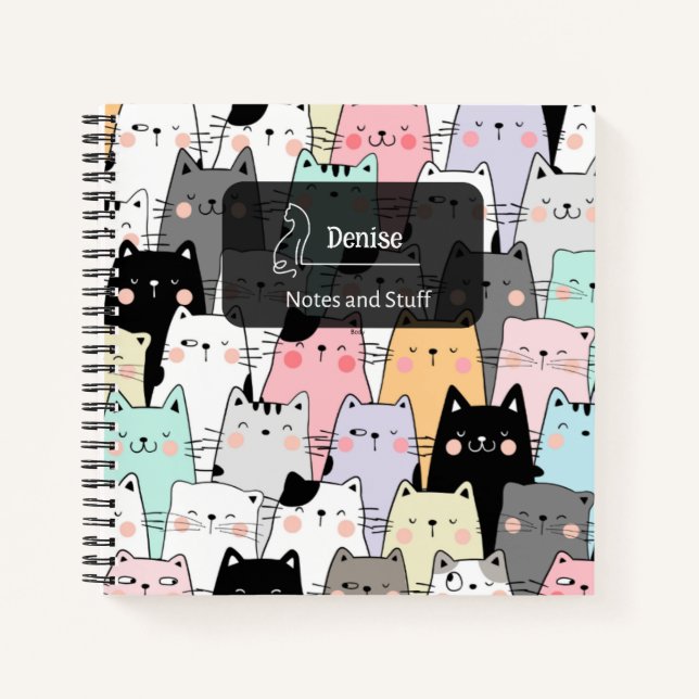Carnet Illustration de chat mignon (Devant)