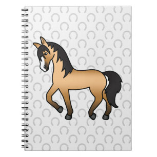 Carnet Illustration de cheval de couleur buckskin en dess