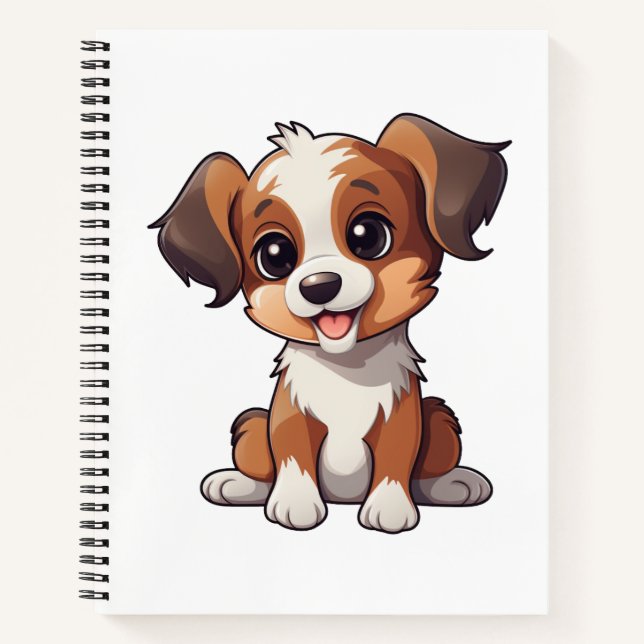 Carnet Illustration de chien de dessin animé (Devant)