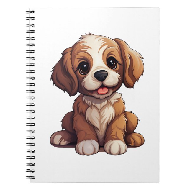 Carnet Illustration de chien de dessin animé (Devant)
