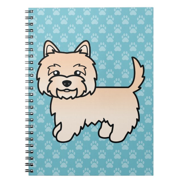 Carnet Illustration de chien de dessin animé Cairn Terrie (Devant)