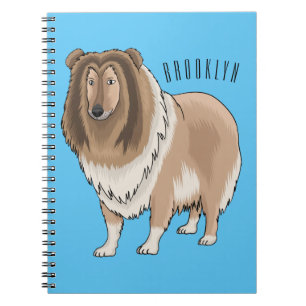 Carnet Illustration de chien Rough collie