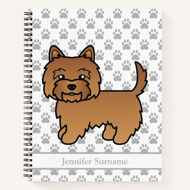 Carnet Illustration de chien Terrier Cairn Rouge Texte pe (Devant)