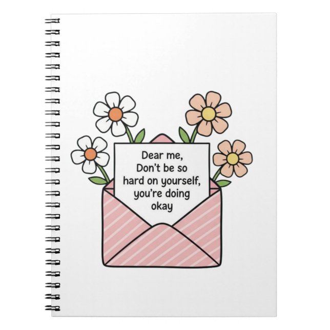 Carnet Illustration de citation sur enveloppe florale d'a (Devant)