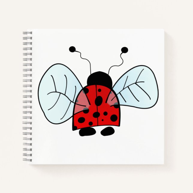 Carnet Illustration de coccinelle mignonne (Devant)