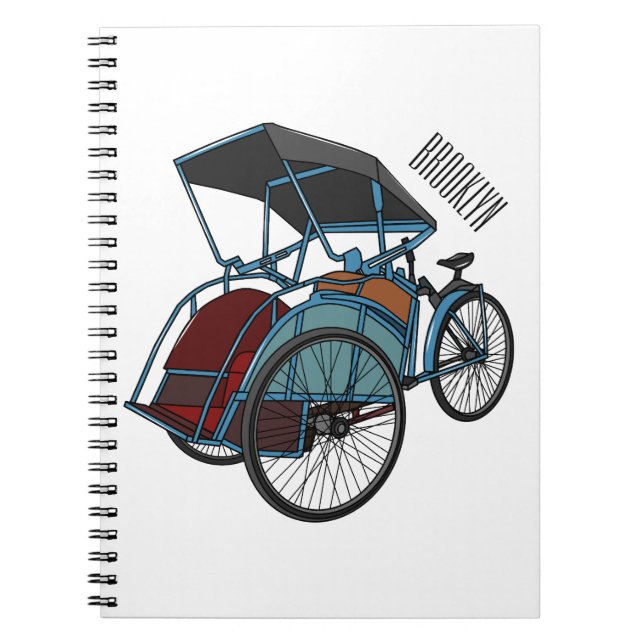 Carnet Illustration de cyclo-pousse (Devant)