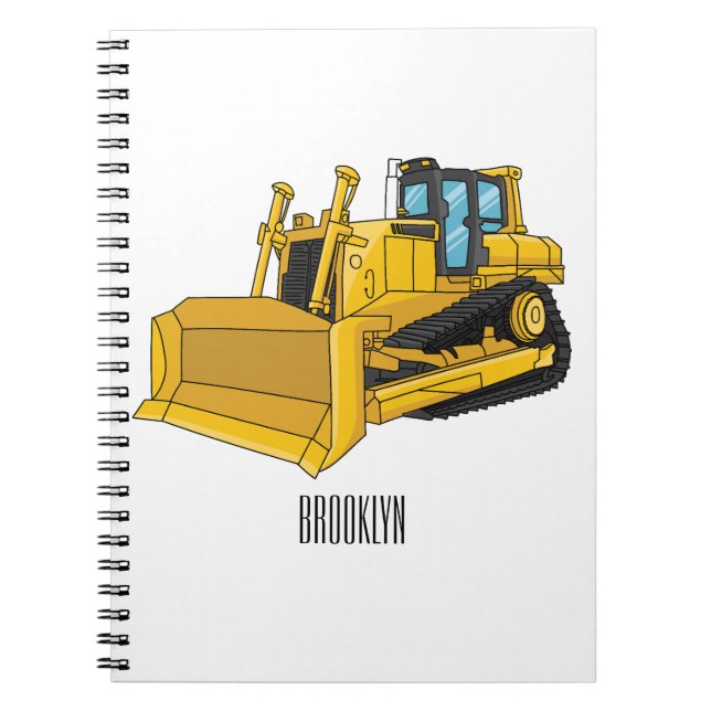 Carnet Illustration de dessin animé Bulldozer (Devant)
