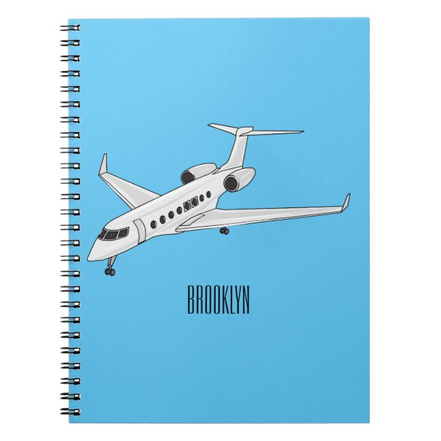 Carnet Illustration de dessin animé d'avion privé (Devant)