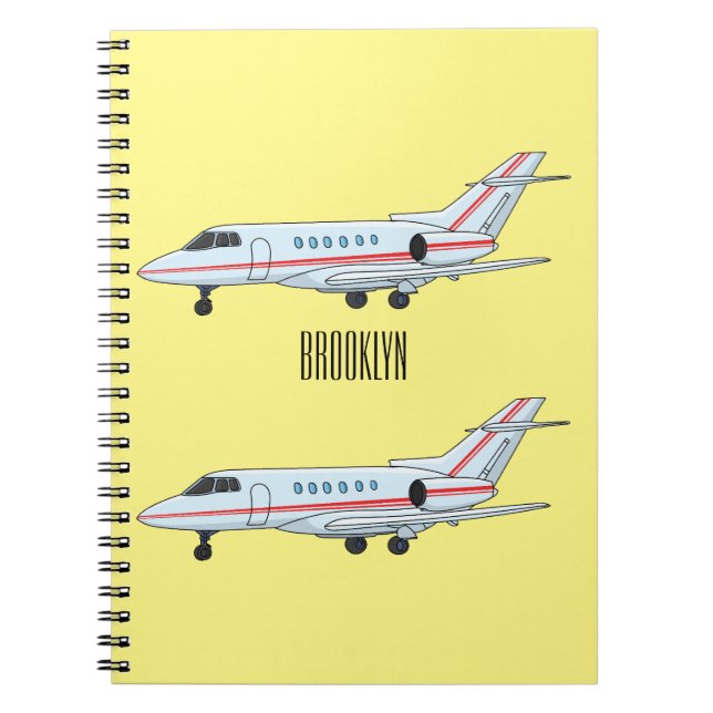 Carnet Illustration de dessin animé d'avion privé (Devant)