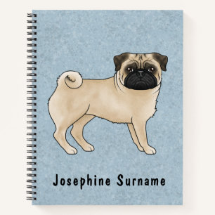 Carnet Illustration de dessin animé de chien Carlin faon