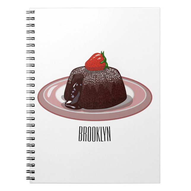 Carnet Illustration de dessin animé de gâteau au chocolat (Devant)