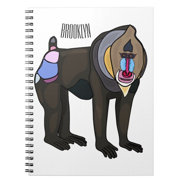 Carnet Illustration de dessin animé Mandrill (Devant)