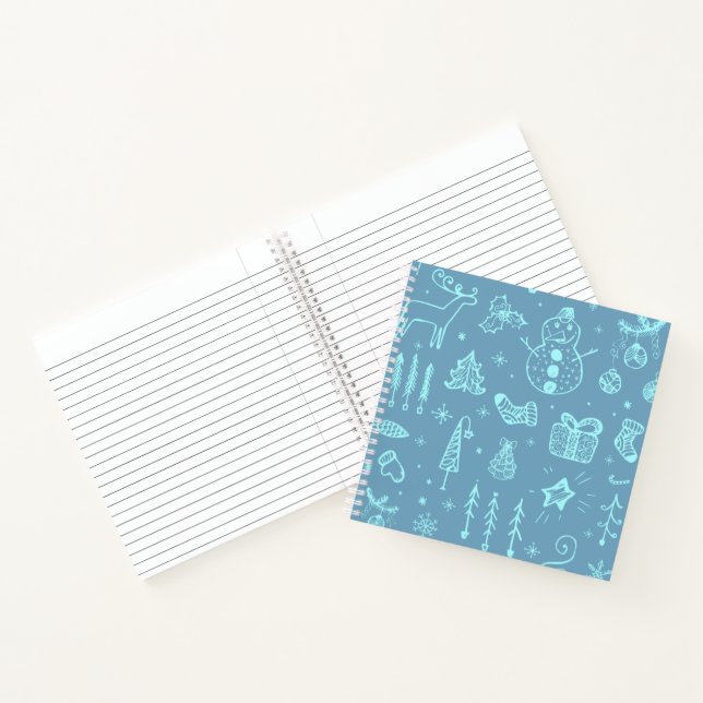 Carnet Illustration de dessin doodlé de Noël mignon | (Intérieur)