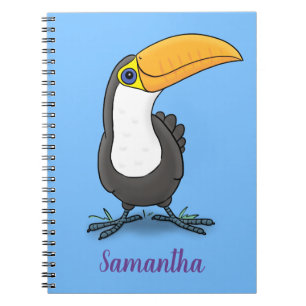 Carnet Illustration de dessin humoristique du toucan joye