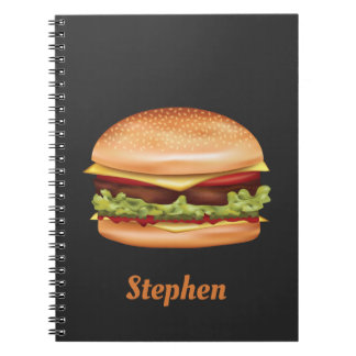 Carnet Illustration de fast food hamburger avec nom perso