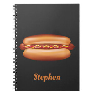Carnet Illustration de fast food Hot Dog avec nom personn