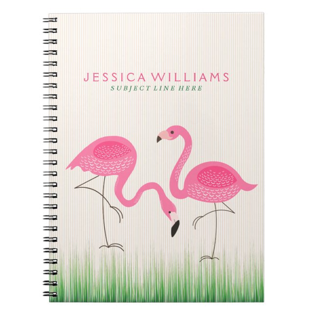 Carnet Illustration de Flamants roses roses mignons (Devant)