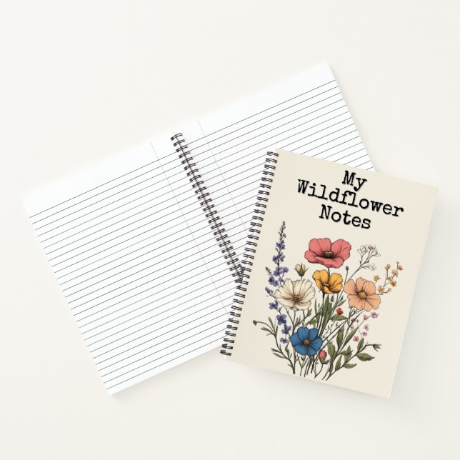 Carnet Illustration de fleurs sauvages de style cottageco (Intérieur)