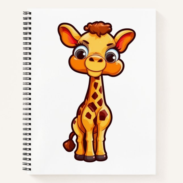 Carnet Illustration de girafe de dessin animé (Devant)