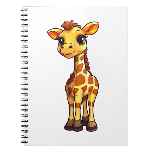 Carnet Illustration de girafe de dessin animé (Devant)