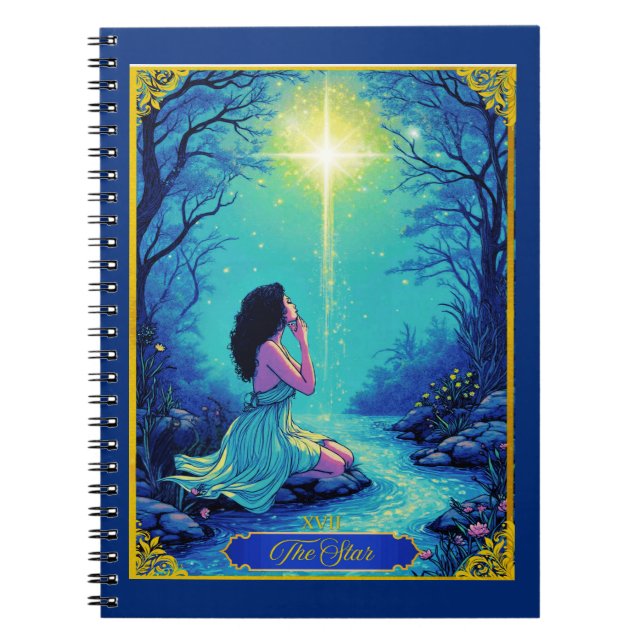 Carnet Illustration de la carte Tarot, l'étoile (Devant)