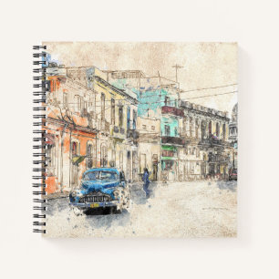 Carnet Illustration de la couleur de l'eau Havan Cuba