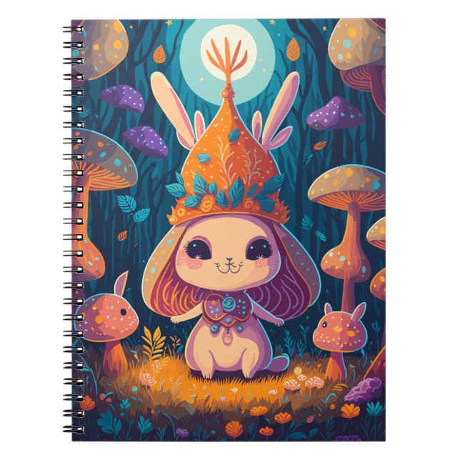 Carnet Illustration de la forêt de Bunny Queen Imaginaire (Devant)