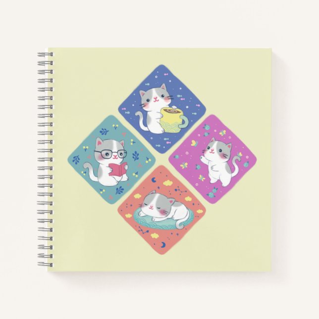 Carnet Illustration de la journée chargée de Kitty la mig (Devant)