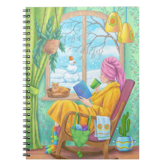 Carnet Illustration de la maison d'hiver confortable dess (Devant)